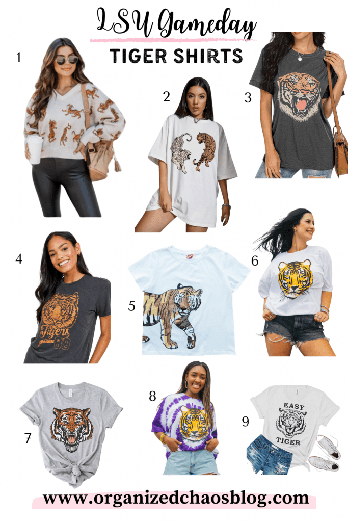LSU Game Day Outfits- Tiger Shirts